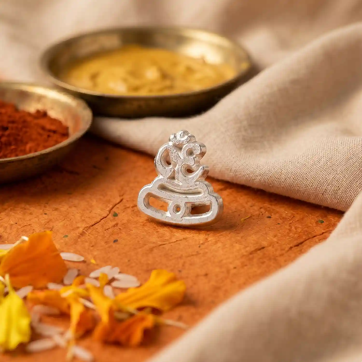 Om With Tripundra Tilak Stamp | Om With Tripundra Tilak Chhap | Sacred Puja Tilak Marker